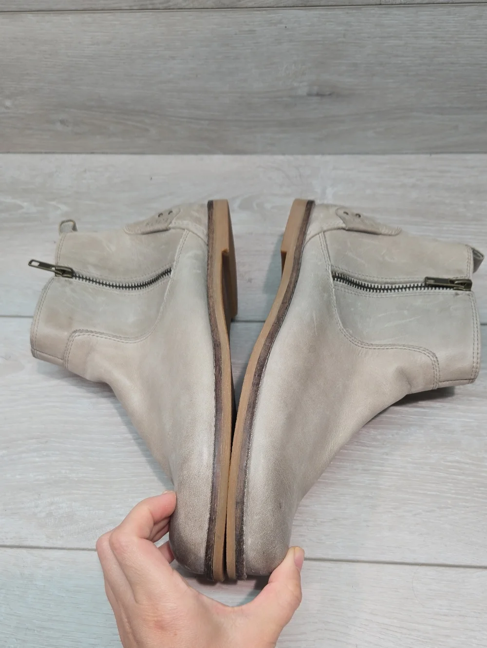 SoldTaos Women Double Time Ankle Leather Boots boho Shoes Sz 9.5